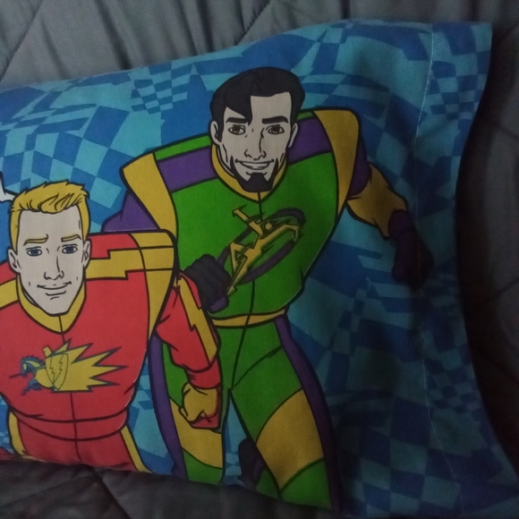 Vintage NASCAR Racers Pillow Case Fox Kids TV 2000's Cartoon Character Bedding - Picture 4 of 14